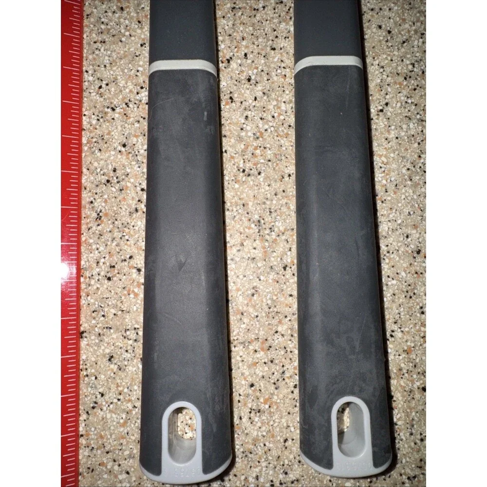 Calphalon Silicone Scraper Spatula Set Black Nylon Gray Silicone Cooking Utensil